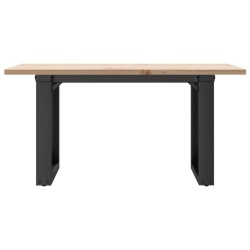Table basse cadre en O 80x50x40 cm bois de pin massif et acier 