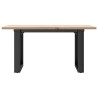 Table basse cadre en O 80x50x40 cm bois de pin massif et acier 