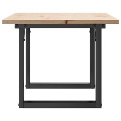 Table basse cadre en O 80x50x40 cm bois de pin massif et acier 