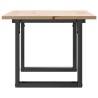 Table basse cadre en O 80x50x40 cm bois de pin massif et acier 