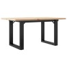 Table basse cadre en O 80x50x40 cm bois de pin massif et acier 