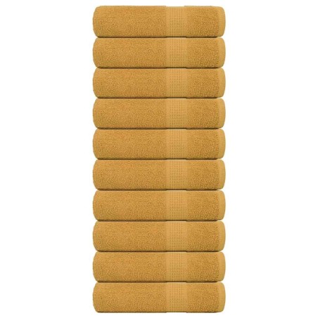Serviettes de douche 10 pcs doré 70x140 cm 360 g/m² 100% coton 