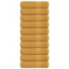 Serviettes de douche 10 pcs doré 70x140 cm 360 g/m² 100% coton 