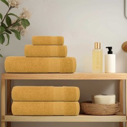 Serviettes de douche 10 pcs doré 70x140 cm 360 g/m² 100% coton 