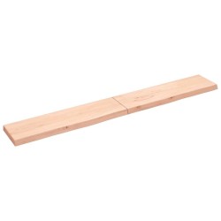 Comptoir de salle de bain 220x30x(2-6)cm bois massif non traité 