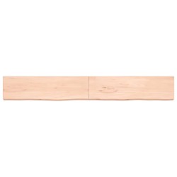 Comptoir de salle de bain 220x30x(2-6)cm bois massif non traité 