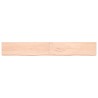 Comptoir de salle de bain 220x30x(2-6)cm bois massif non traité 