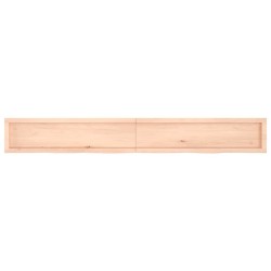 Comptoir de salle de bain 220x30x(2-6)cm bois massif non traité 