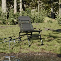 Chaise de pêche avec pieds à boue réglables pliable camouflage 