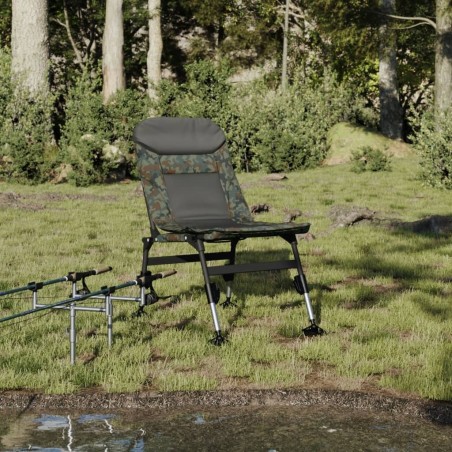 Chaise de pêche avec pieds à boue réglables pliable camouflage 