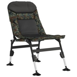 Chaise de pêche avec pieds à boue réglables pliable camouflage 