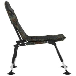Chaise de pêche avec pieds à boue réglables pliable camouflage 