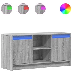 Meuble TV avec LED sonoma gris 100x34x50 cm bois d'ingénierie 