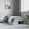 Cadre de lit métal sans matelas et tête de lit blanc 100x190 cm 