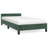 Cadre de lit sans matelas vert foncé 90x190 cm velours 