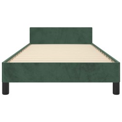 Cadre de lit sans matelas vert foncé 90x190 cm velours 