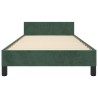 Cadre de lit sans matelas vert foncé 90x190 cm velours 