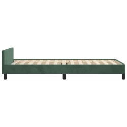 Cadre de lit sans matelas vert foncé 90x190 cm velours 