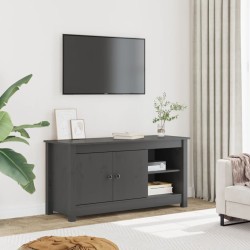 Meuble TV Gris 103x36,5x52 cm Bois de pin massif 