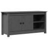 Meuble TV Gris 103x36,5x52 cm Bois de pin massif 