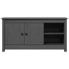 Meuble TV Gris 103x36,5x52 cm Bois de pin massif 