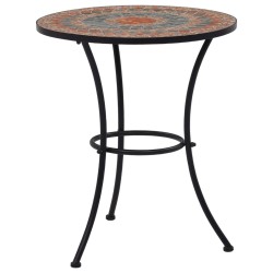 Table de bistro mosaïque Orange/gris 60 cm Céramique 