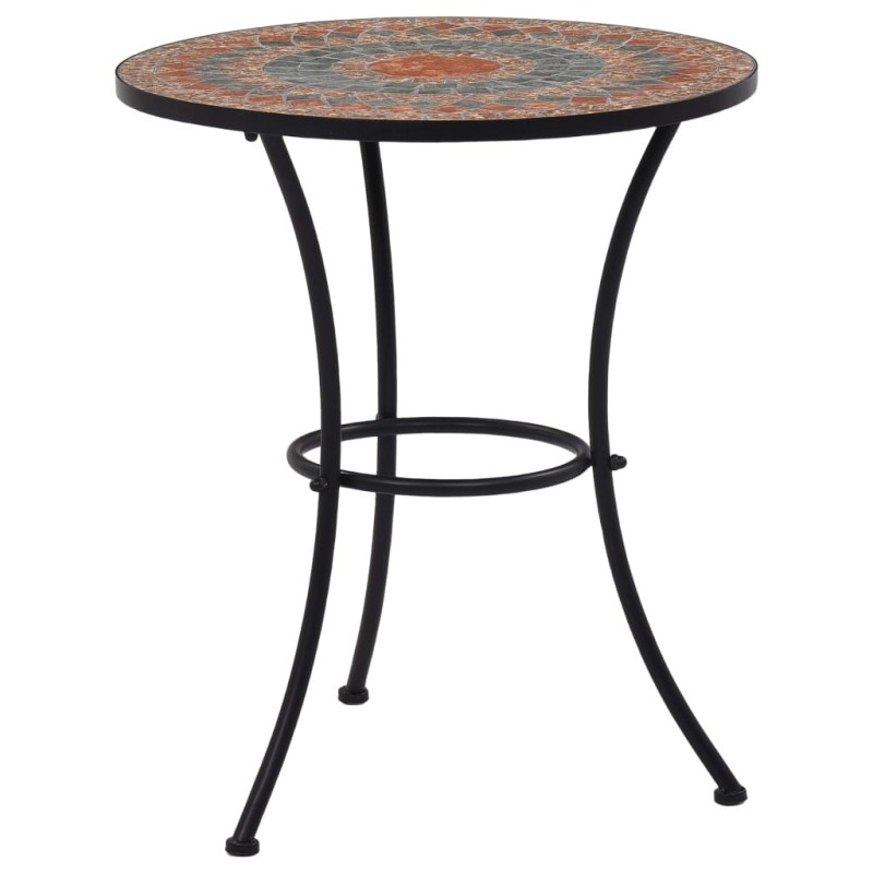 Table de bistro mosaïque Orange/gris 60 cm Céramique Table de bistro mosaïque Orange/gris 60 cm Céramique