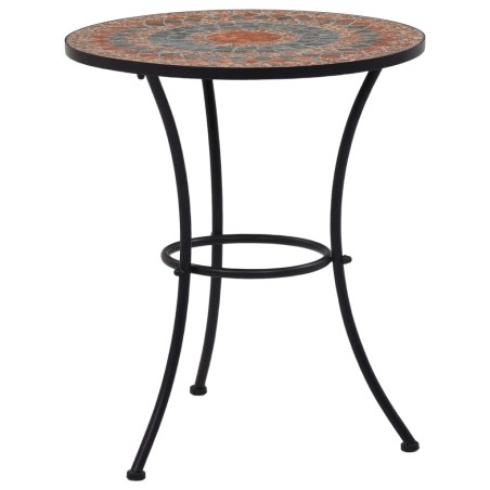Table de bistro mosaïque Orange/gris 60 cm Céramique 