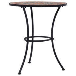 Table de bistro mosaïque Orange/gris 60 cm Céramique 