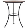 Table de bistro mosaïque Orange/gris 60 cm Céramique 