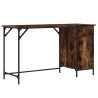 Bureau d'ordinateur chêne fumé 131x48x75 cm bois d’ingénierie 