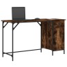Bureau d'ordinateur chêne fumé 131x48x75 cm bois d’ingénierie 