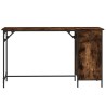 Bureau d'ordinateur chêne fumé 131x48x75 cm bois d’ingénierie 