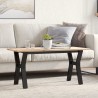 Table basse cadre en Y 100x50x45 cm bois de pin massif et acier 