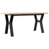 Table basse cadre en Y 100x50x45 cm bois de pin massif et acier 