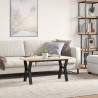 Table basse cadre en Y 100x50x45 cm bois de pin massif et acier 
