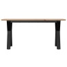 Table basse cadre en Y 100x50x45 cm bois de pin massif et acier 