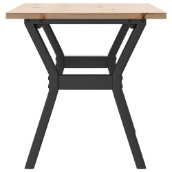 Table basse cadre en Y 100x50x45 cm bois de pin massif et acier 