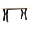 Table basse cadre en Y 100x50x45 cm bois de pin massif et acier 