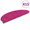 Tapis de marches d'escalier 15 pcs Rose 65x21x4 cm 