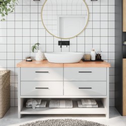 Comptoir de salle de bain marron 140x40x(2-6) cm bois traité 