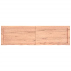 Comptoir de salle de bain marron 140x40x(2-6) cm bois traité 
