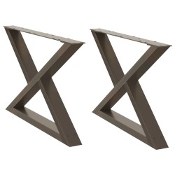 Pieds de table basse 2 pièces Acier naturel 70 x (42-43,3) cm Acier 