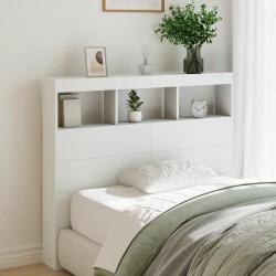 Armoire tête de lit avec LED blanc 120x17x102 cm 