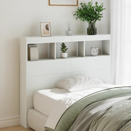 Armoire tête de lit avec LED blanc 120x17x102 cm 
