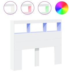 Armoire tête de lit avec LED blanc 120x17x102 cm 
