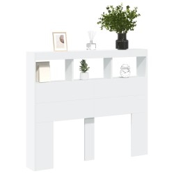 Armoire tête de lit avec LED blanc 120x17x102 cm 