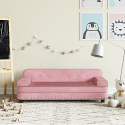 Canapé pour enfants rose 90x53x30 cm velours 