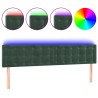 Tête de lit à LED Vert foncé 160x5x78/88 cm Velours 