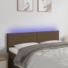 Tête de lit à LED Marron Foncé 144x5x78/88 cm Tissu 